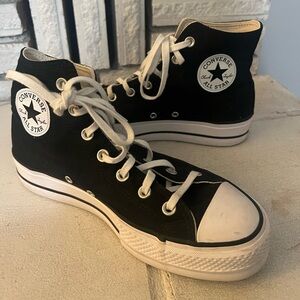 Women CONVERSE Chuck Taylor All Star Canvas Platform Black 560845F Size 8.5